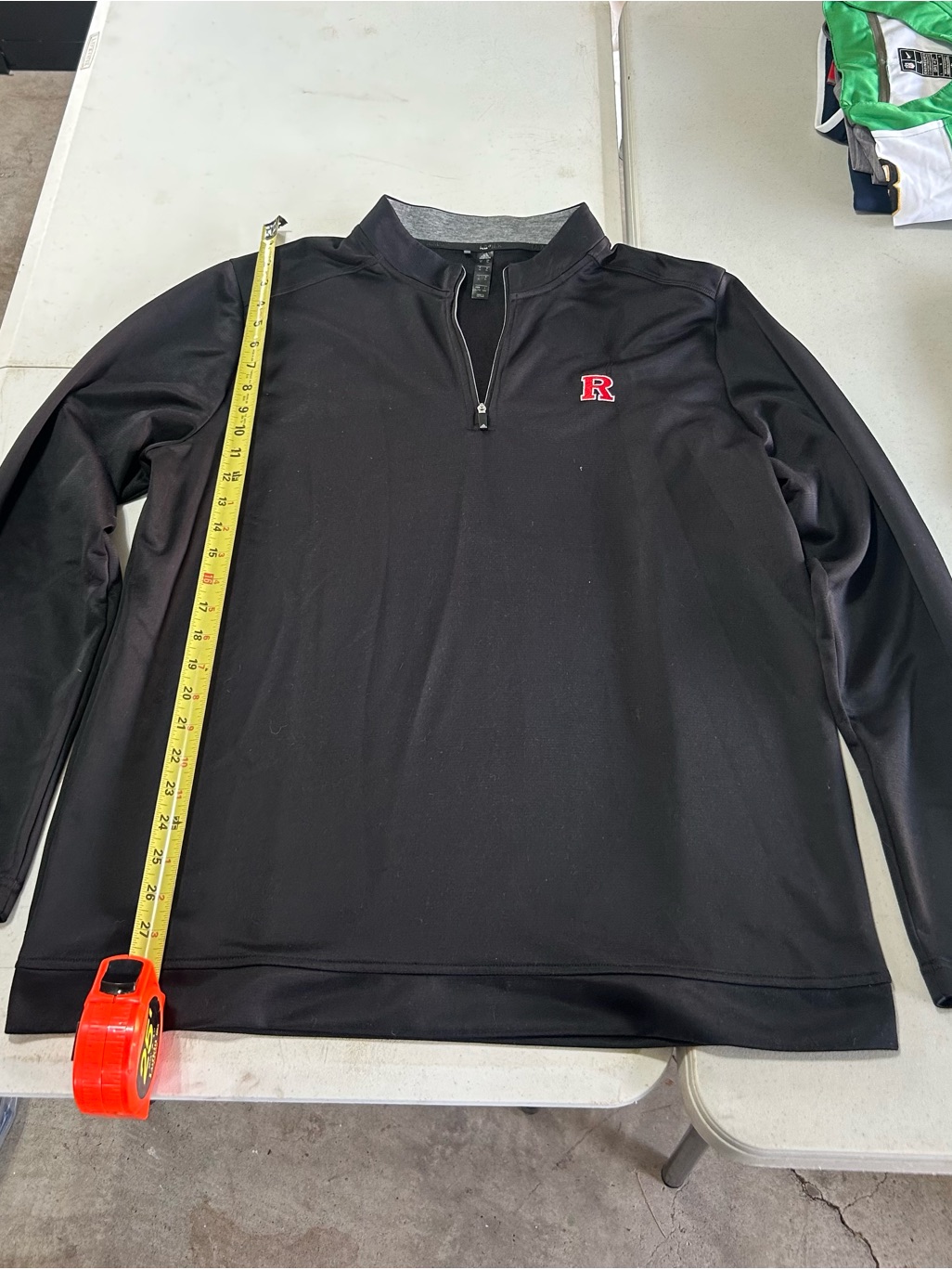 Adidas Rutgers Lightweight Quarter-Zip Pullover Long Sleeve Shirt Black Xl
